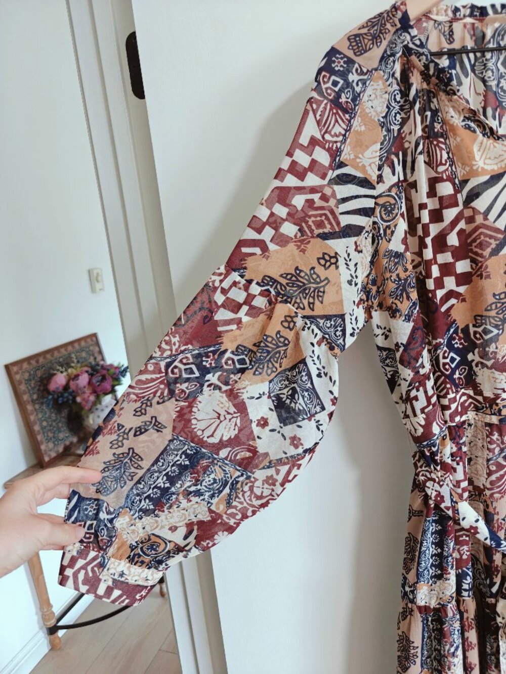 Soft Surroundings Hailey Patchwork Paisley Sheer Maxi Dress XL Boho - Picture 4 of 9